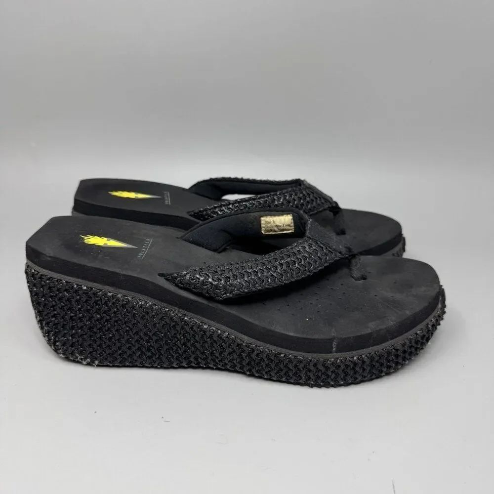 Volatile Shoes Womens Size 9 Platform Wedge Flip Flop Sandals Summer Textured